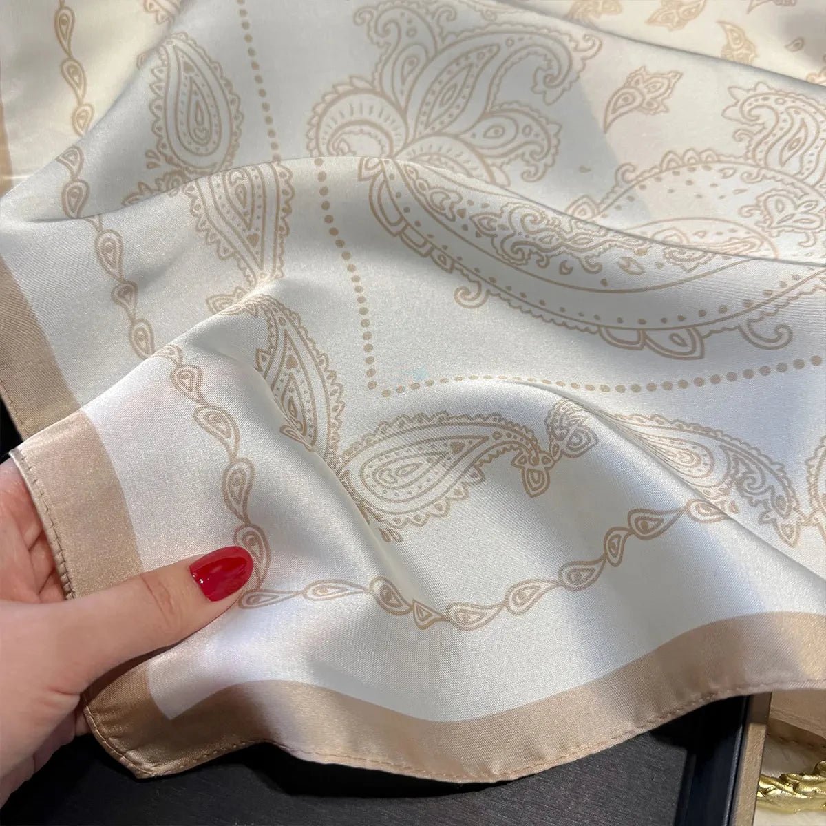 Paisley Print Square Scarf for Head and Neck Styling