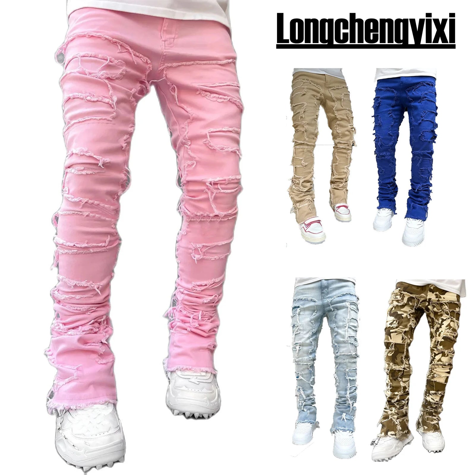 Men's Distressed Slim Fit Denim Jeans for Casual Everyday Wear