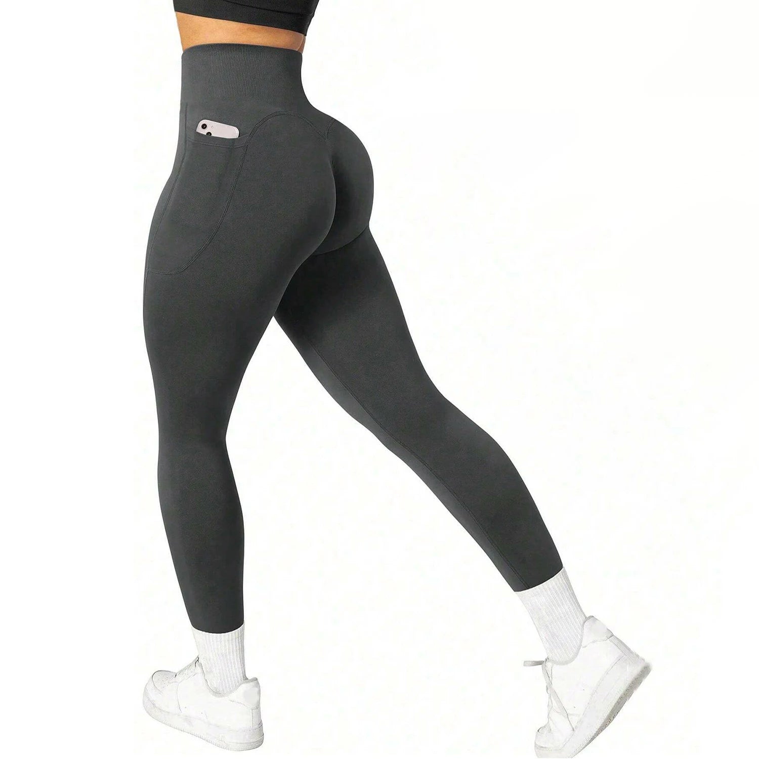 Women's Textured Side Pocket Panelled Capri Leggings For Workout Outfits