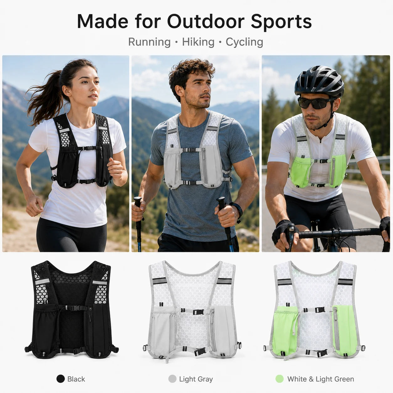 Running Hydration Storage Chest Strap Backpack For Workout Outfits