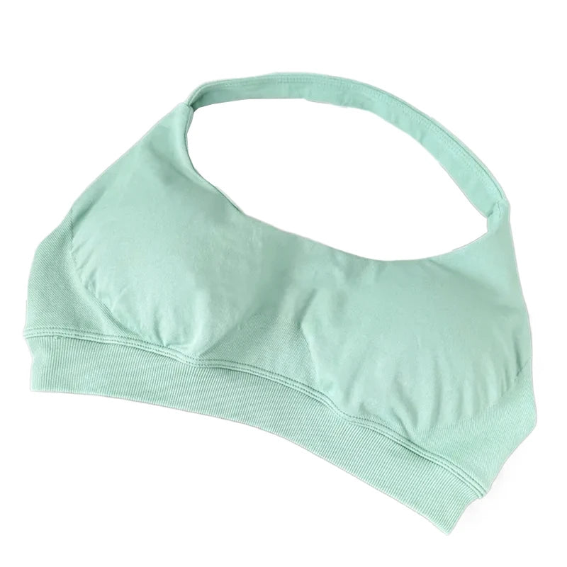 Women's Ruched Halter Neck Sports Bra