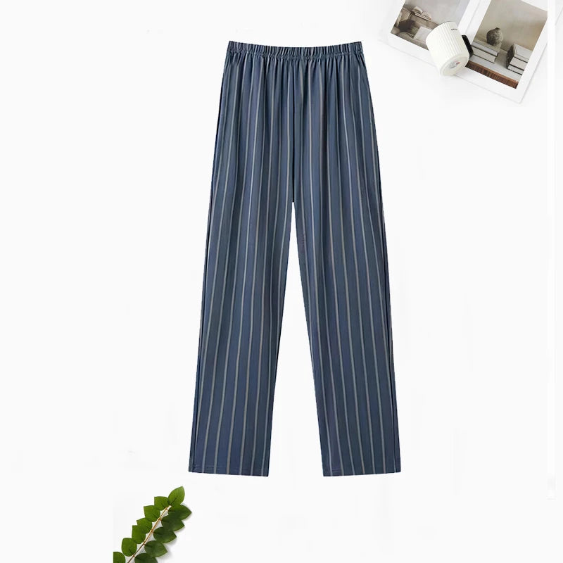Men's Patterned Elastic Waist Straight Leg Pajama Lounge Pants