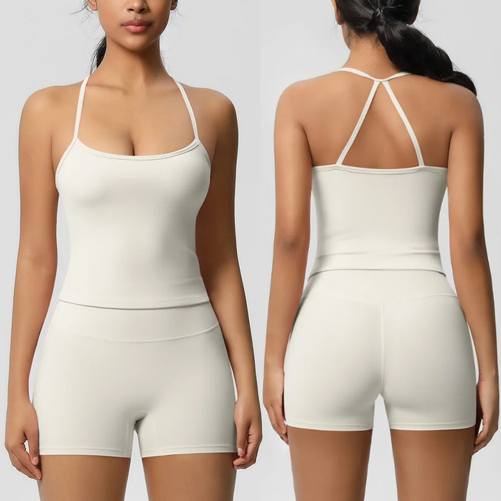 Women's Sports Bra and Shorts Workout Set