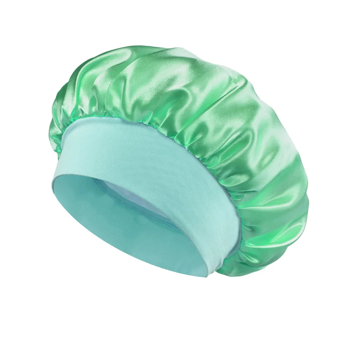 Women's Satin Sleep Bonnet with Wide Elastic Band and Color Options