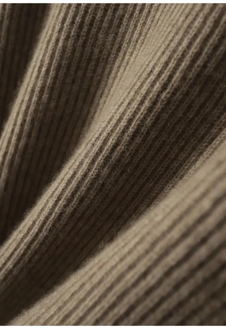 100% pure cashmere sweater women's half zip stand collar thick loose lapel pullover sweater