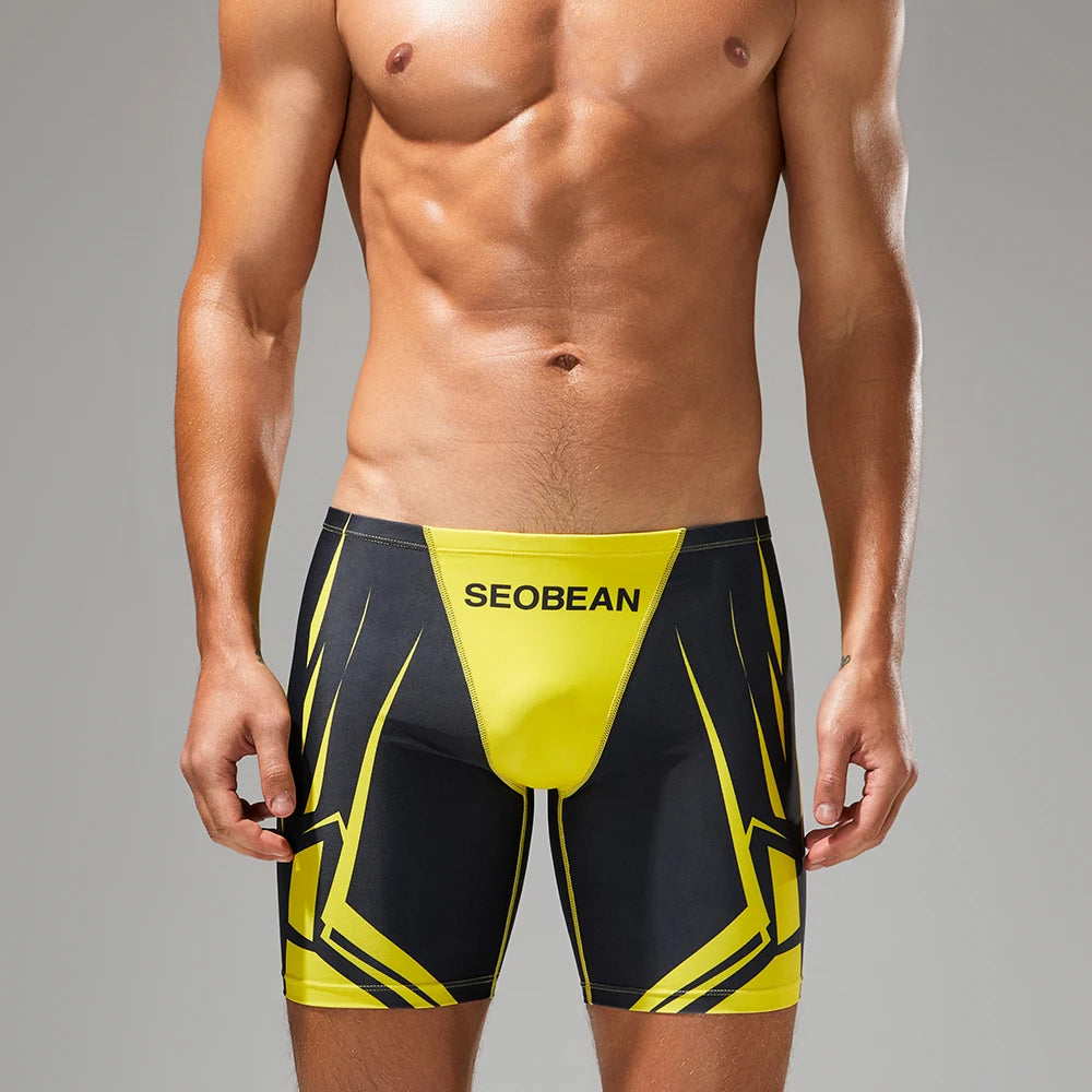 Men's Swimsuit Bottoms in Low-Rise Swim Boxer Style for Beach and Pool Wear