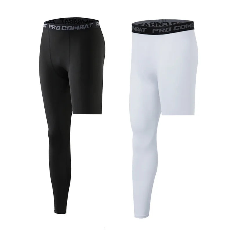 Men's Asymmetric One Leg Training Leggings for Gym and Running