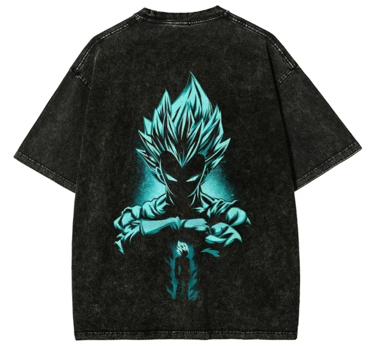 Anime Dragon Ball Z Vegeta Majin Casual Oversized T-Shirt Harajuku Style