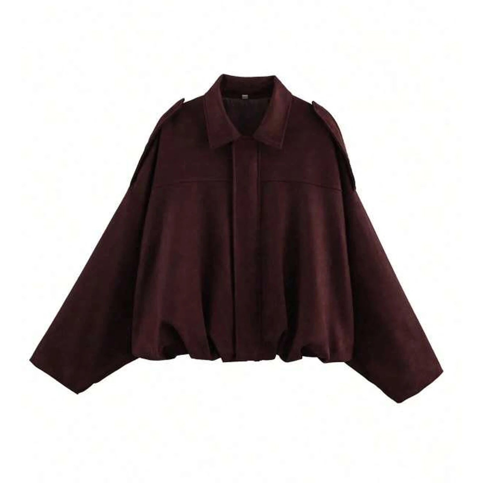Women's Suede-Look Lapel Zip-Front Jacket