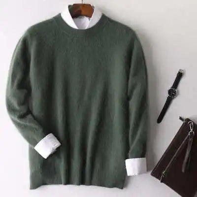 Men's Plain Long Sleeve Knit Sweater