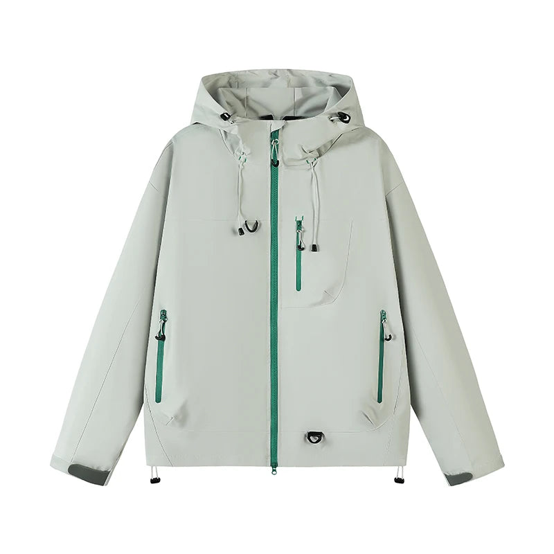 Men's Colour Block Hooded Zip Front Jacket