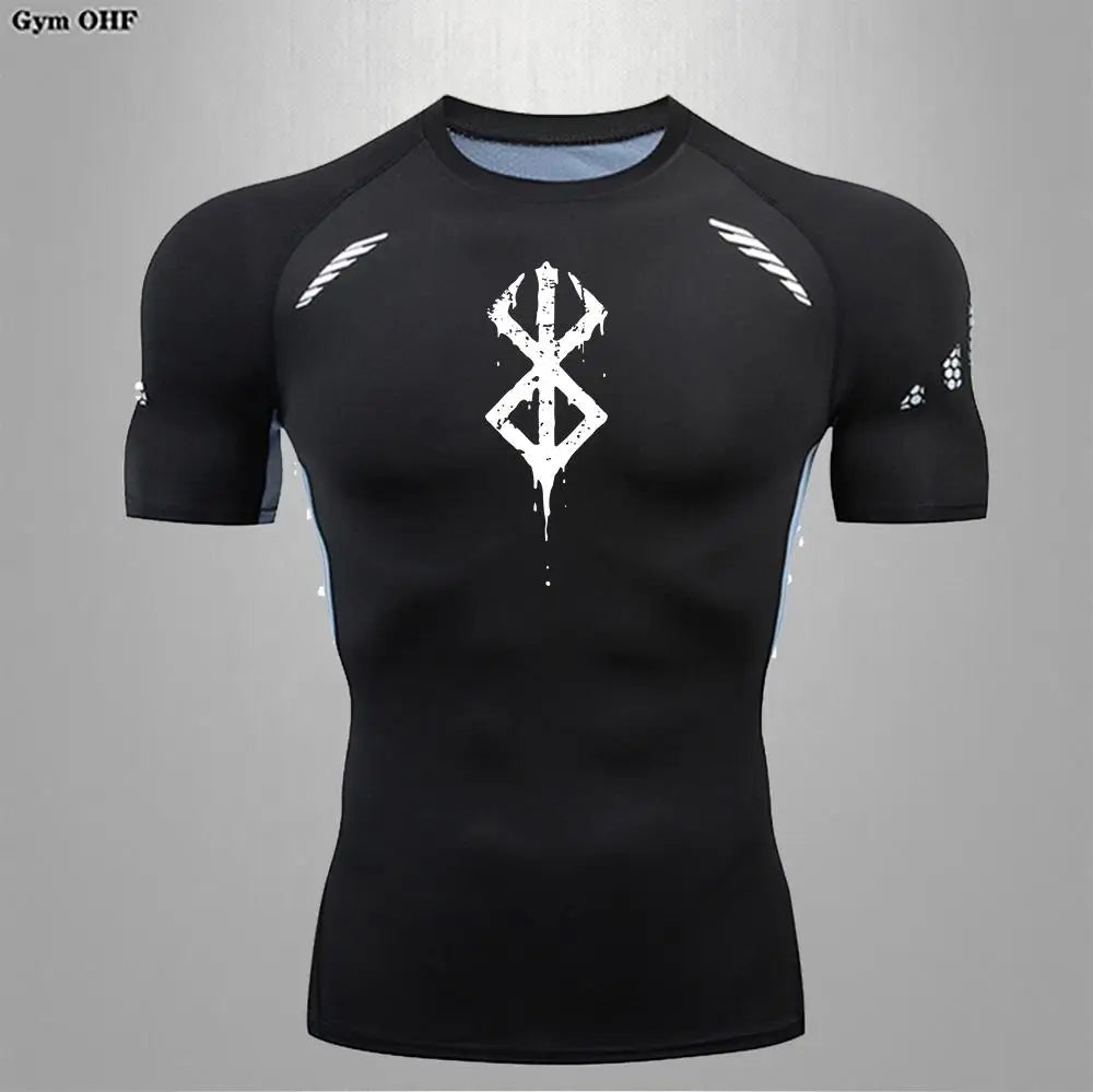Fitted Crew Neck Short Sleeve Compression T Shirt
