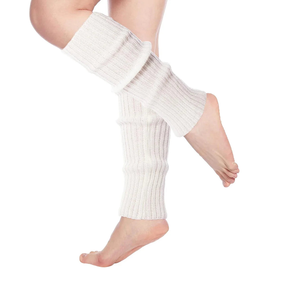 Ribbed Knit Calf Leg Warmers with Slouchy Shape