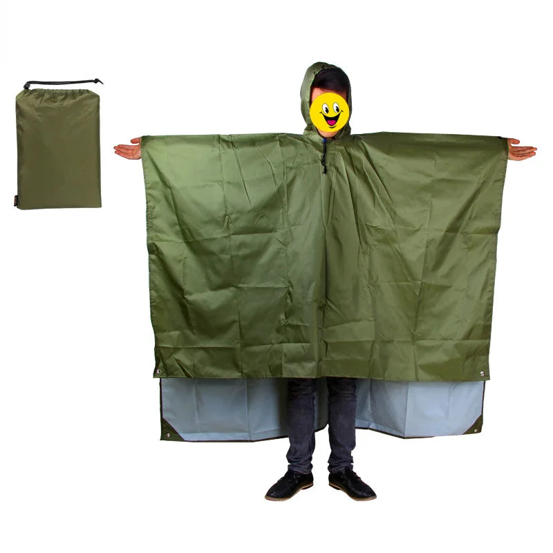 Camouflage Hooded Poncho for Layering over Tops and Dresses
