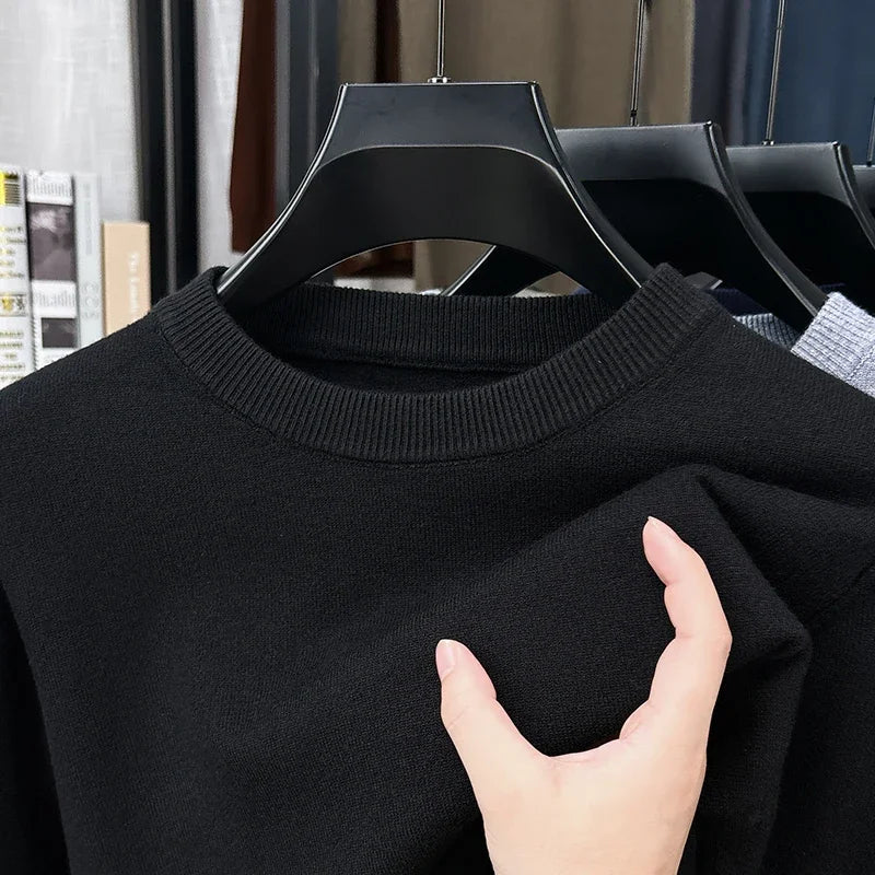 Men's Plain Crew Neck Long Sleeve Knit Sweater