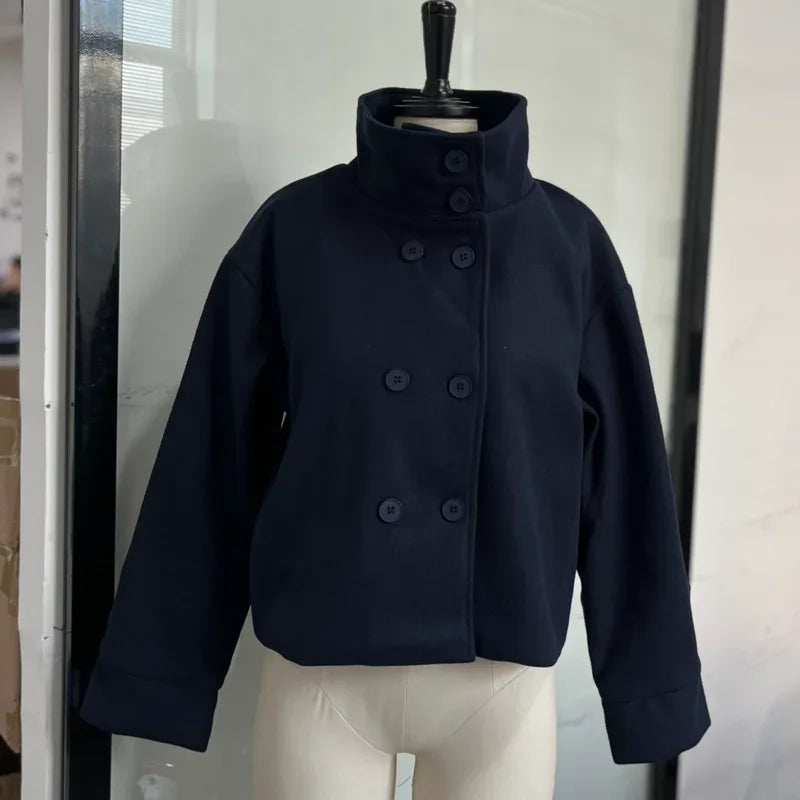 Women's Stand-Collar Button-Front Jacket