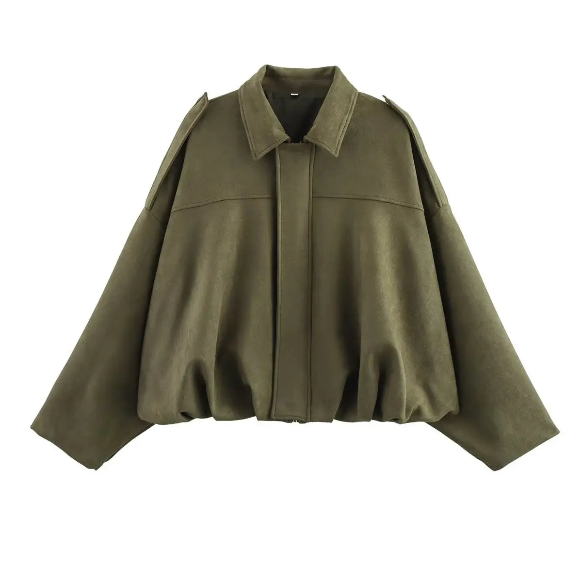 Women's Suede-Look Zip-Front Bomber Jacket