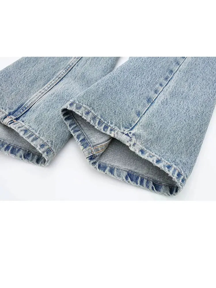 Women's Light Wash Straight Leg Denim Jeans For Everyday Outfits
