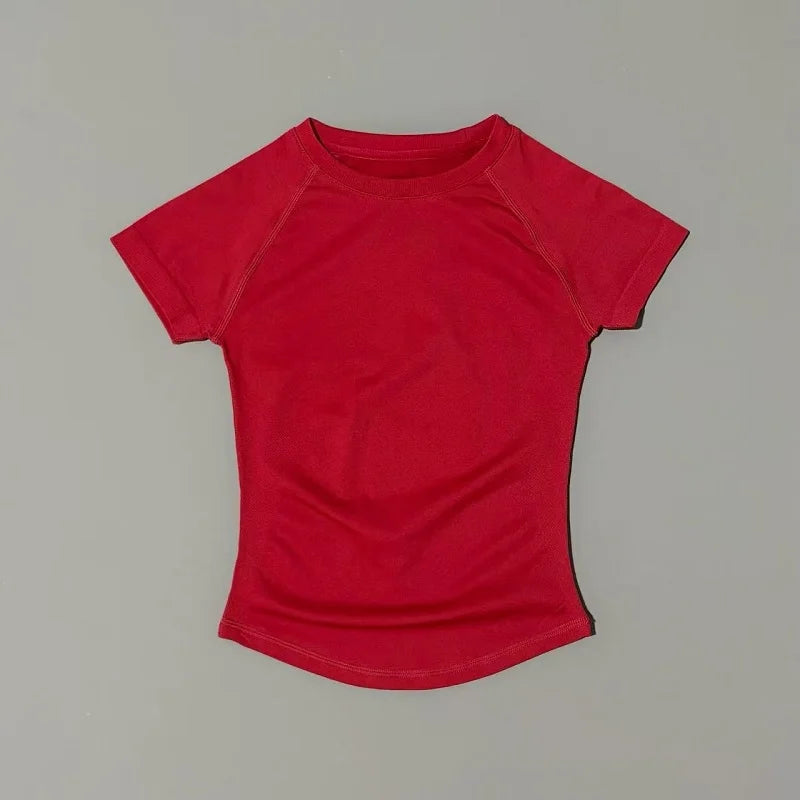 Women's Crew Neck Short Sleeve Sports T-shirt For Workout Outfits