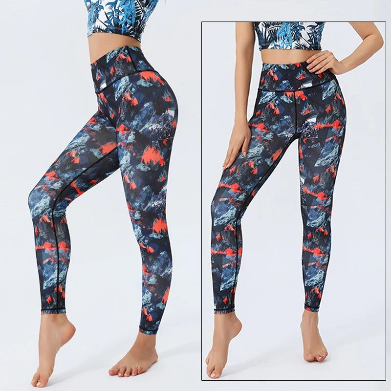 Women's Printed High-Waist Workout Leggings