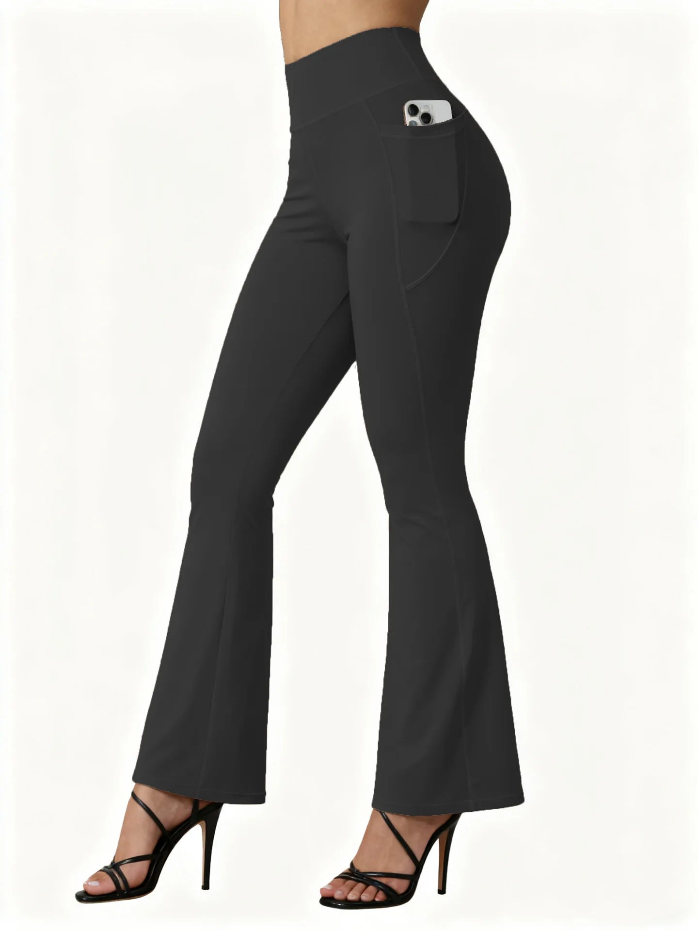 Women's Back Pocket Flared Leggings For Workout Outfits