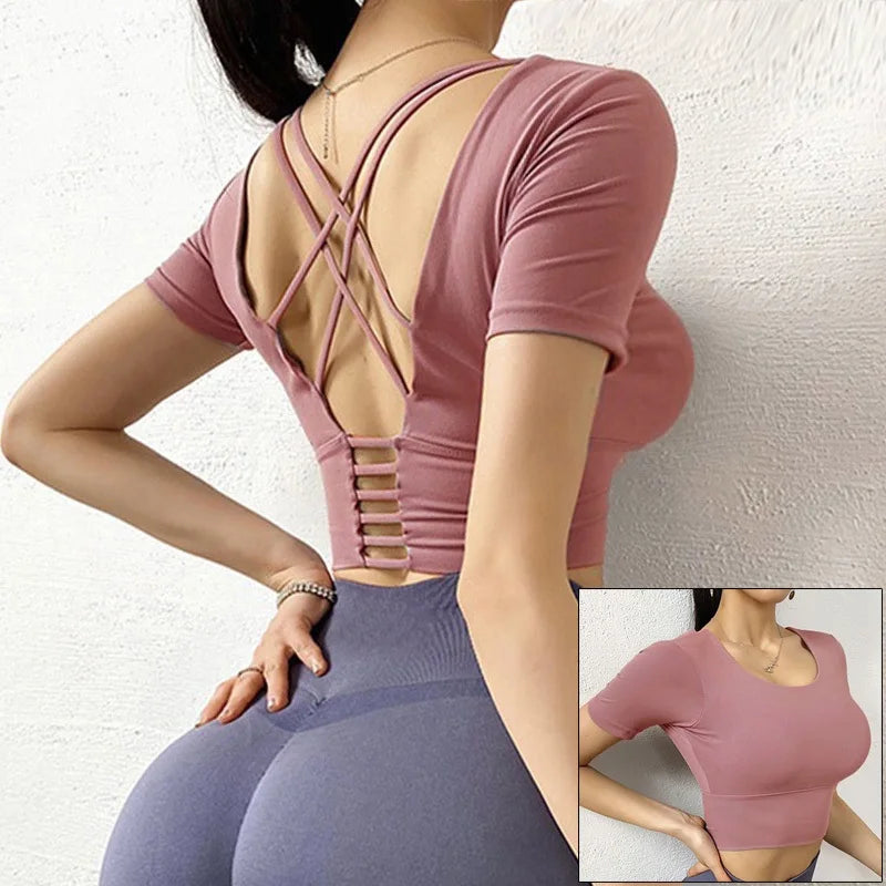 Women's Open-Back Long-Sleeve Workout Top