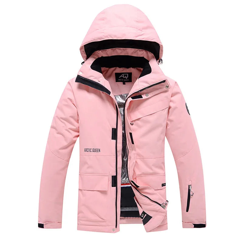 Hooded Ski Jacket and Pants Clothing Set with Style Options