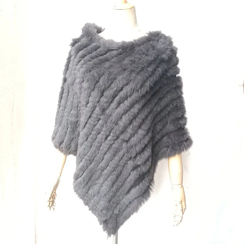 Textured Pointed Hem Poncho for Layering over Outfits