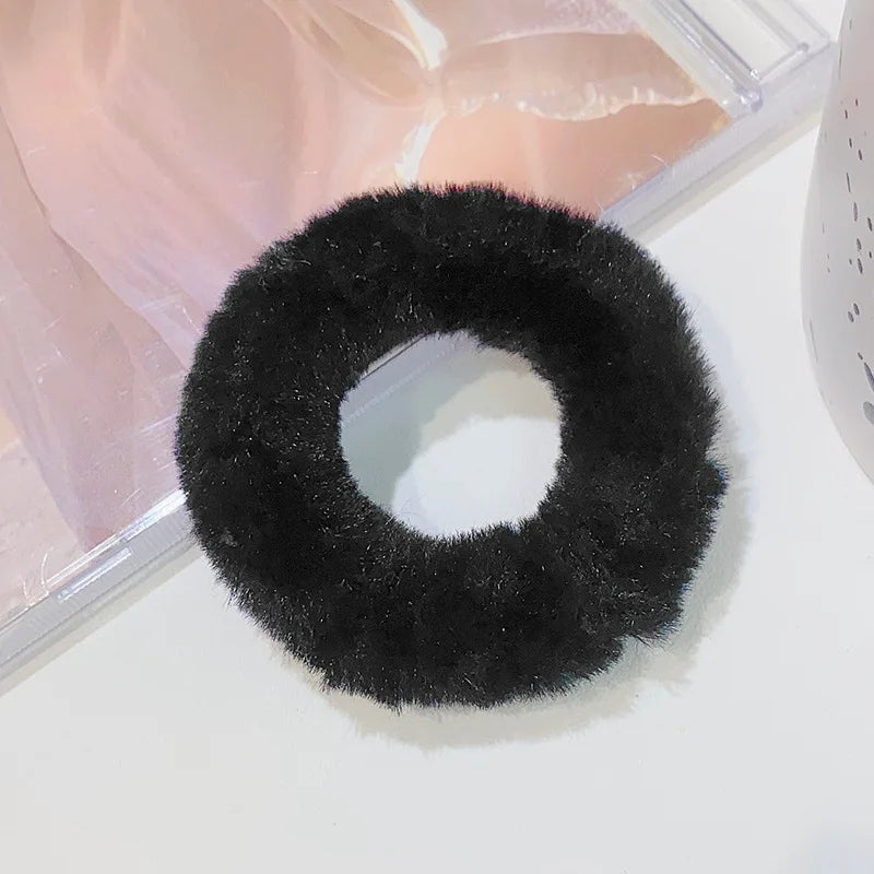 Fluffy Faux Fur Scrunchie Hair Band with Thick and Thin Options