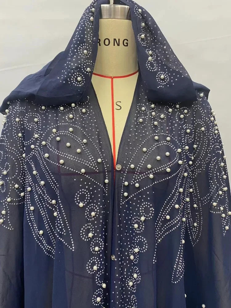 Embellished Sheer Hooded Cape for Layering over Outfits