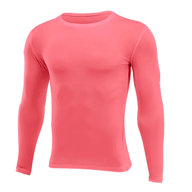 Fitted Crew Neck Long Sleeve Compression T Shirt
