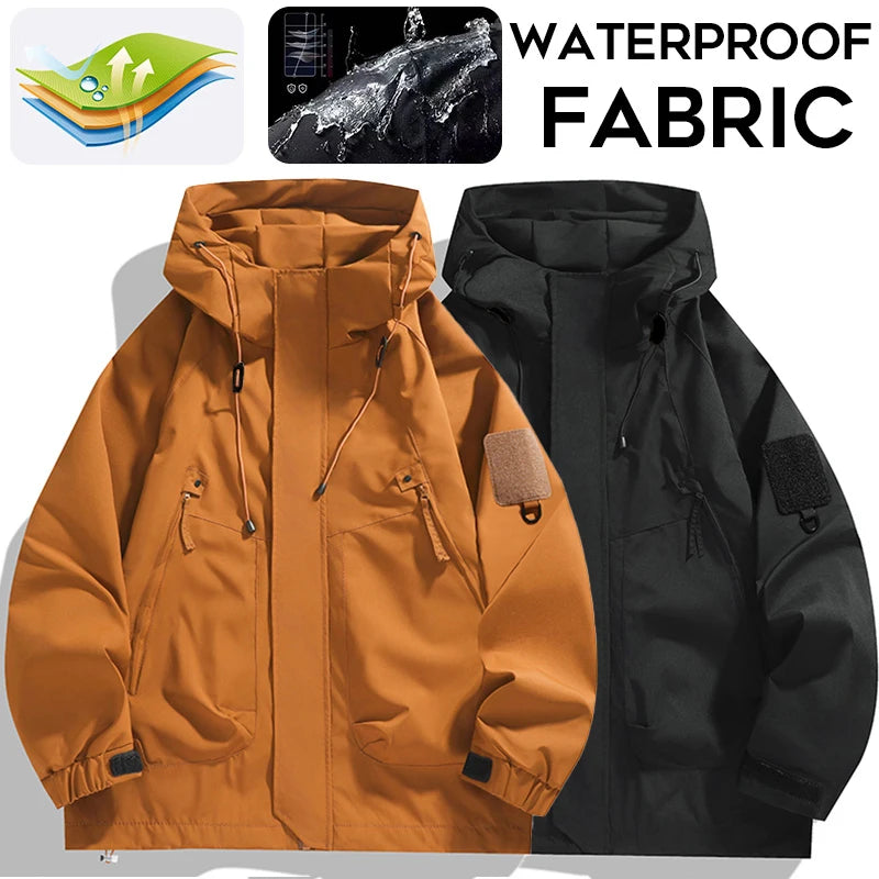 Hooded Long Sleeve Full Zip Outdoor Hiking Jacket with Pockets