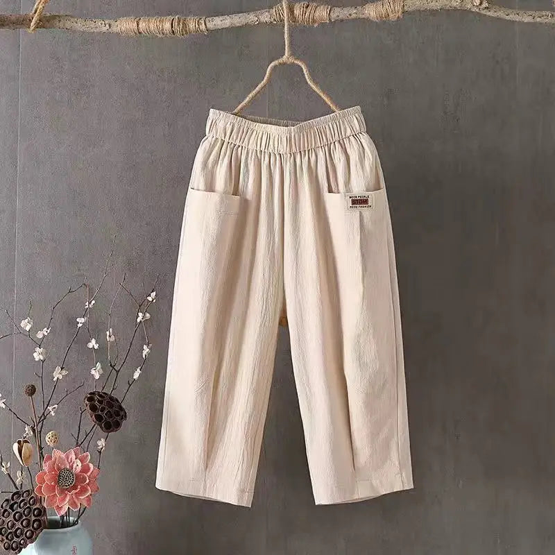 Women's Loose Cropped Harem Pants For Workout Outfits
