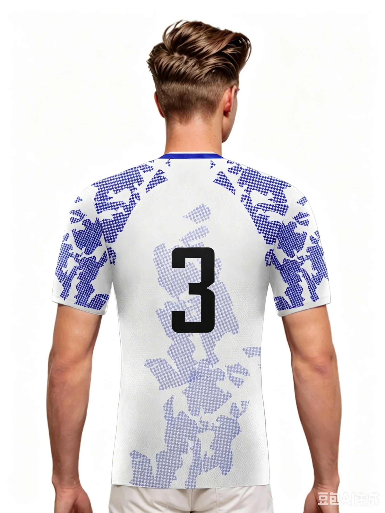 USA Graphic Short Sleeve Collared Sports Jersey with Number Print