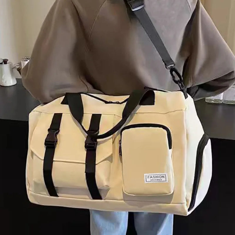 Travel Duffle Bag with Front Pockets and Shoulder Carry Strap