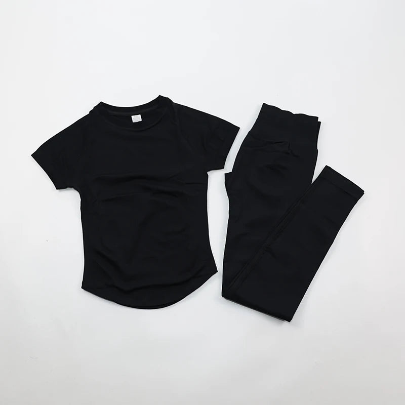 Women's Tee And Shorts Yoga Set For Workout Outfits