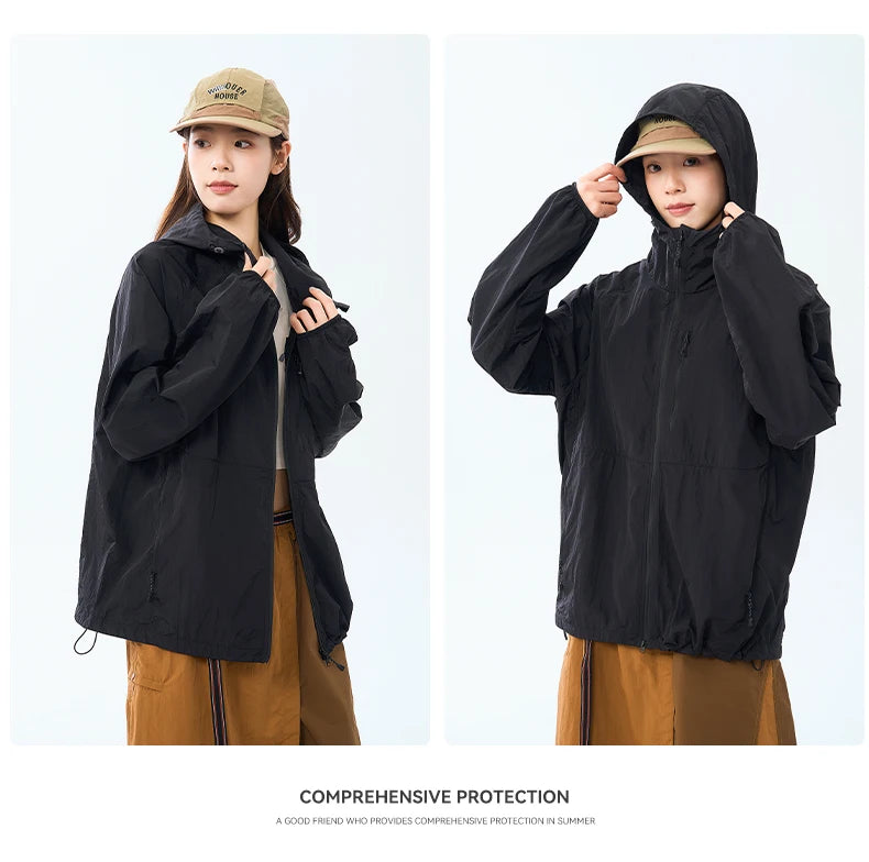 Lightweight Hooded Hiking Windbreaker Jacket for Trail Wear