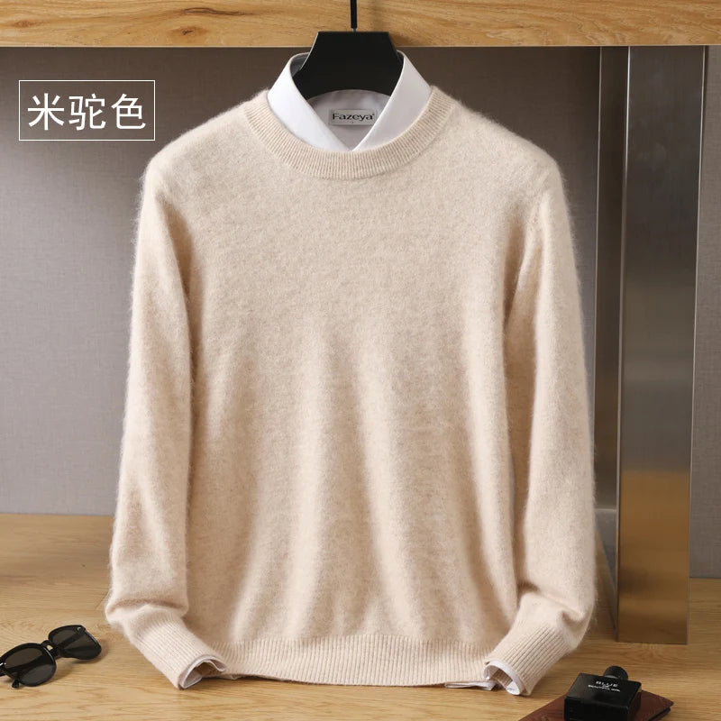 Men's Plain Crew Neck Long Sleeve Knit Sweater