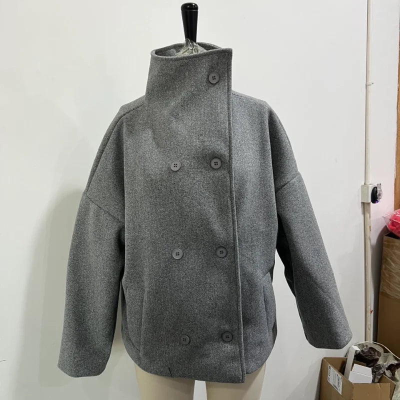 Women's Stand-Collar Button-Front Jacket