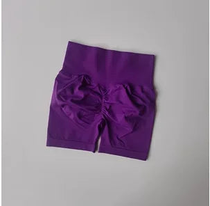 Women's High Waist Scrunch Back Polyester Shorts for Gym Workouts