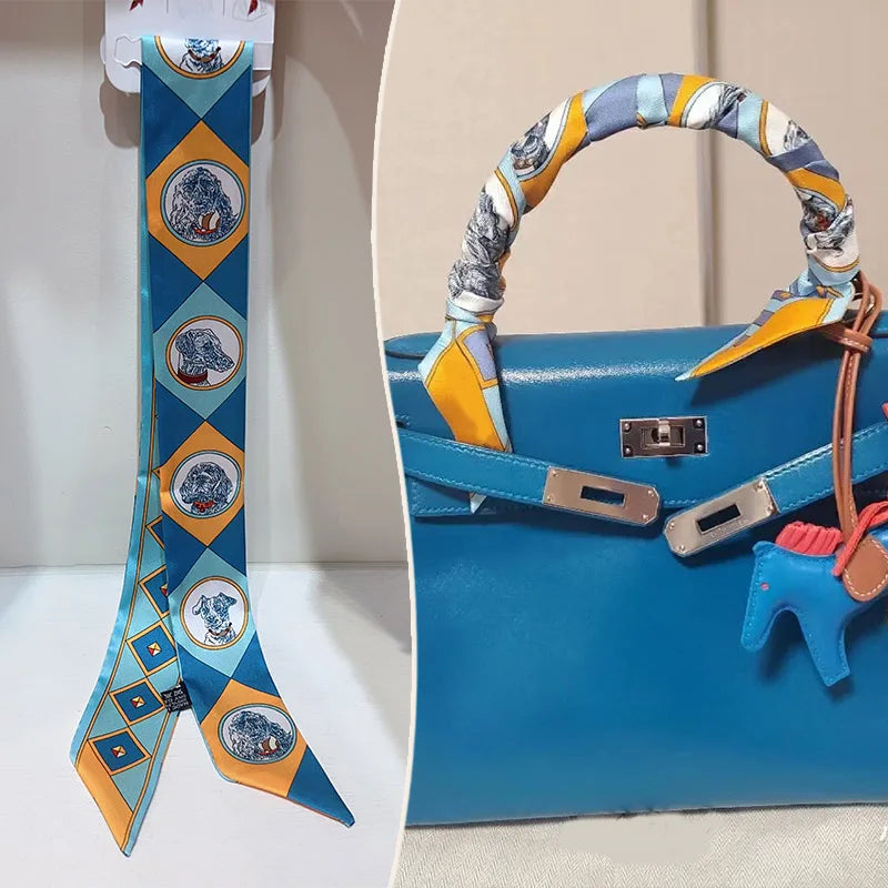 Printed Skinny Scarf for Neck and Bag Handle Styling