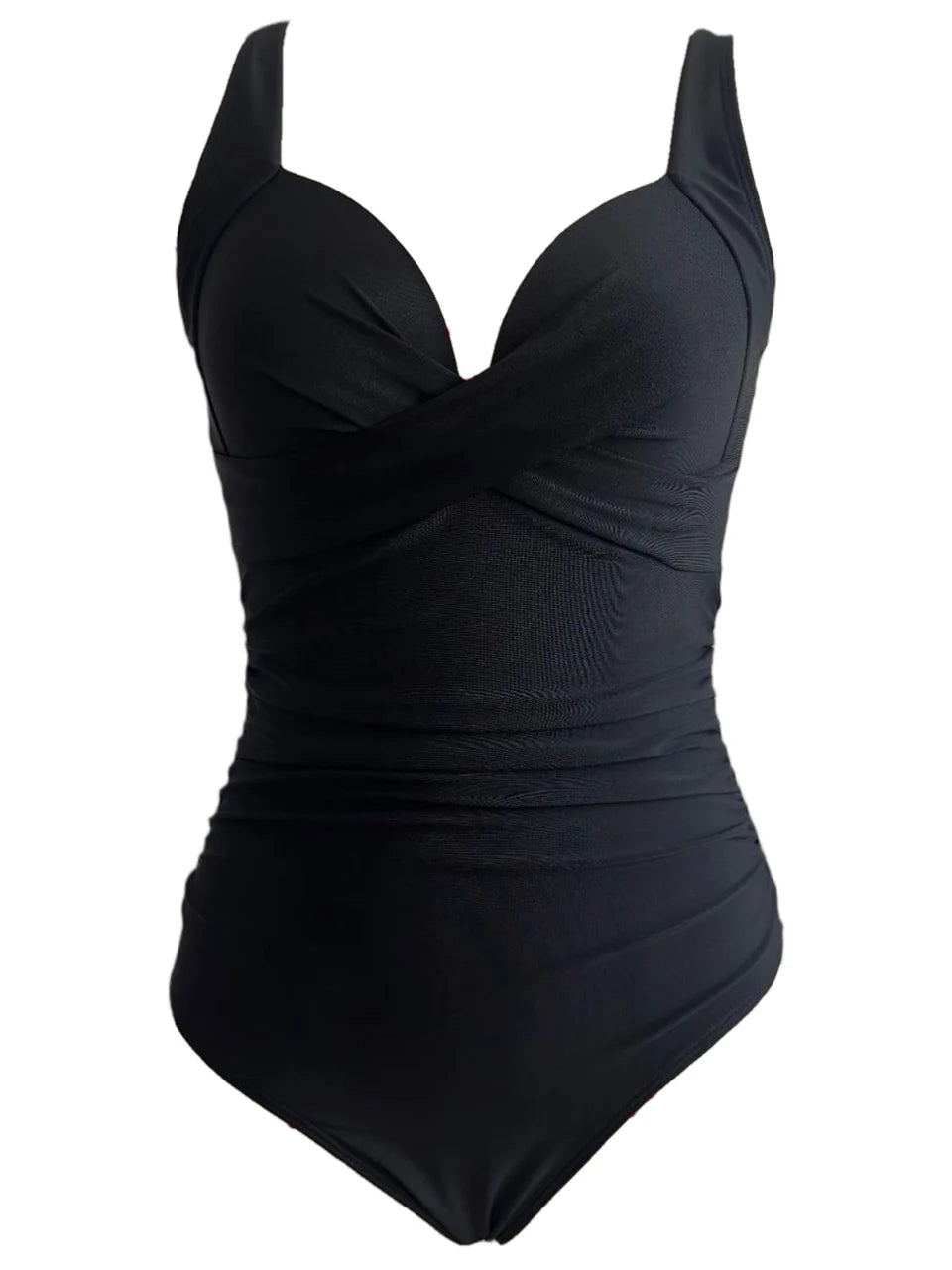 Ruched Solid One-Piece Swimsuit