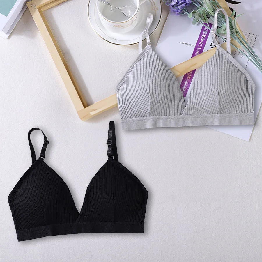 Women's Ribbed Triangle Sports Bra