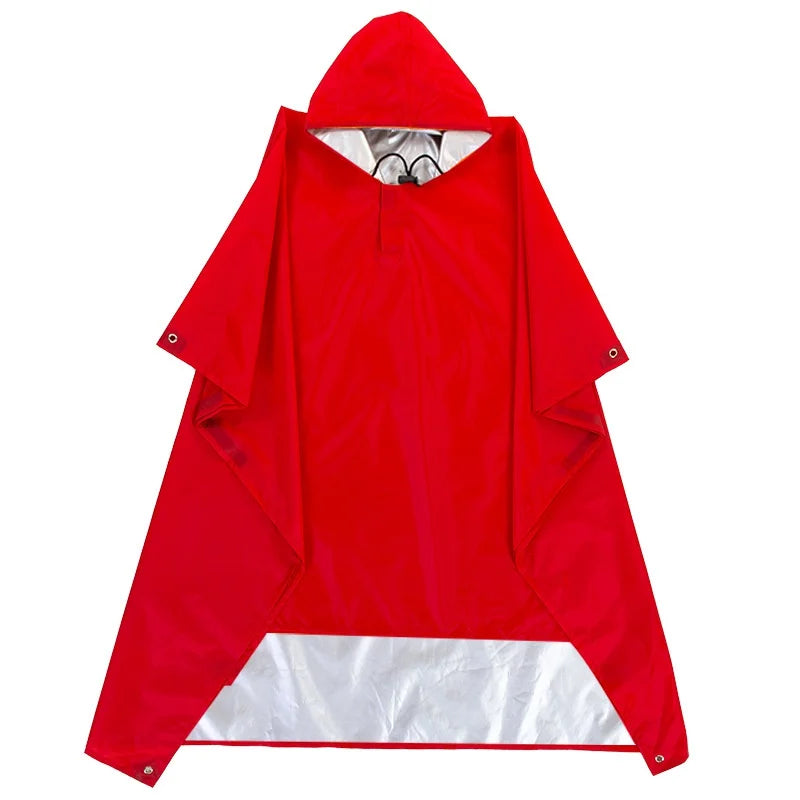 Camouflage Hooded Poncho for Layering over Tops and Dresses