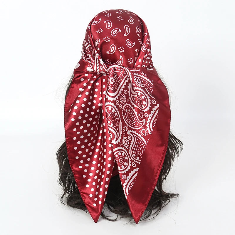 Printed Square Scarf with Ornate Paisley Pattern Options