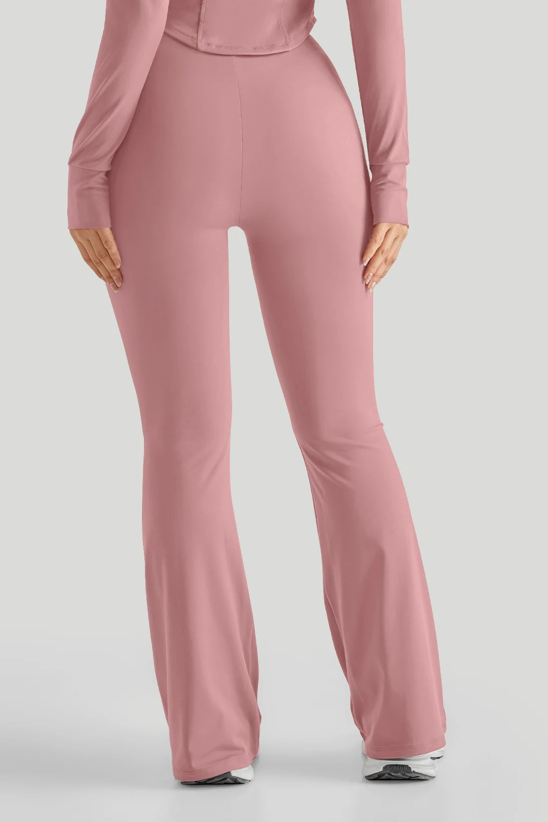 Women's High Waist Nylon Blend Flared Pants for Yoga and Dance Practice