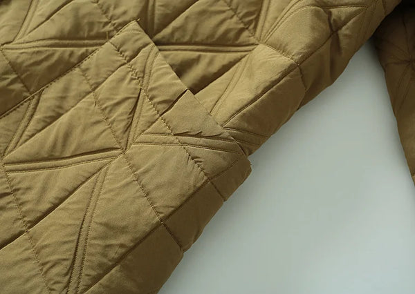 Casual Quilted Winter Coat For Women Single Breasted Irregular Mid Length A Line Long Sleeved Cotton Jackets Woman 4XL