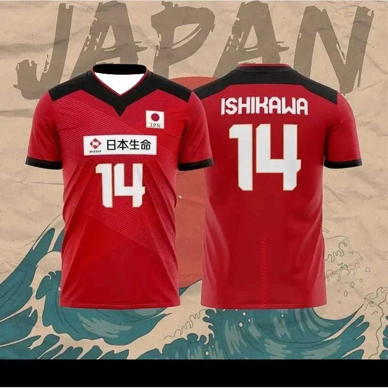 Volleyball Graphic Short Sleeve Sports Jersey with Number Print