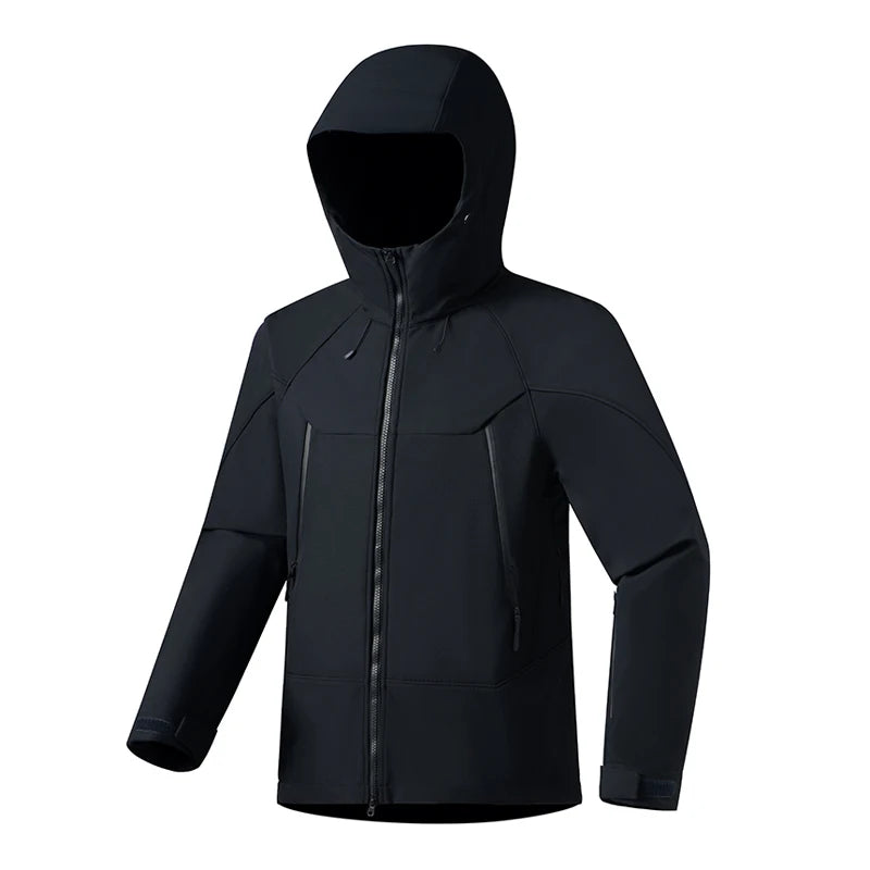 Hooded Long Sleeve Full Zip Outdoor Hiking Jacket with Pockets