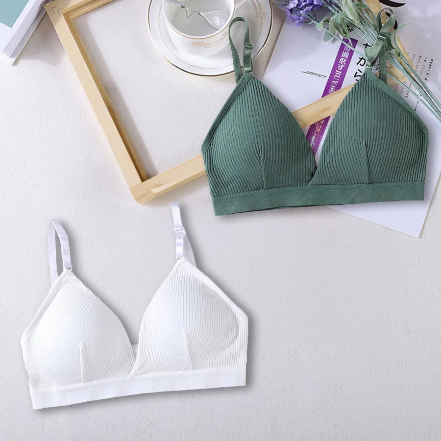 Women's Ribbed Triangle Sports Bra